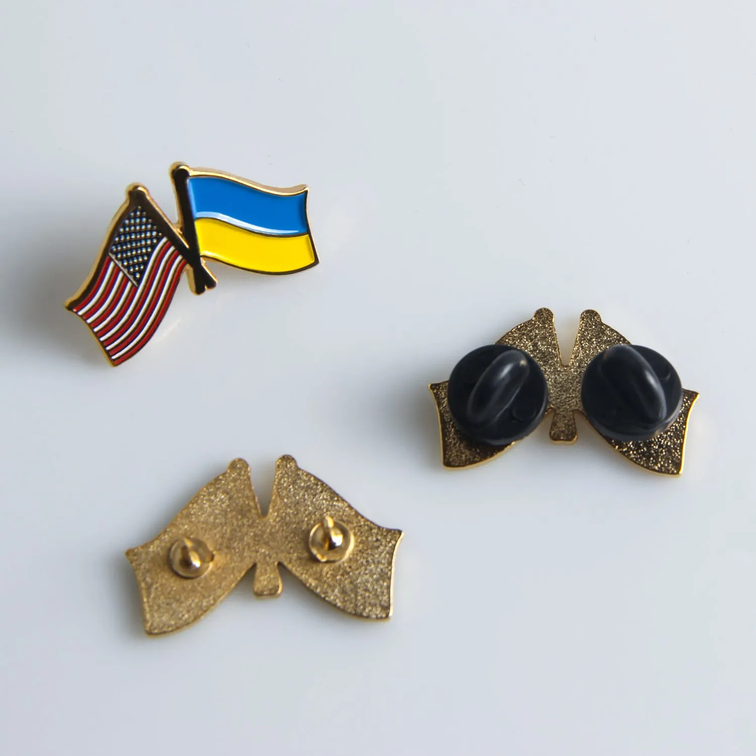 Ukraine & US Crossed Flag Pin