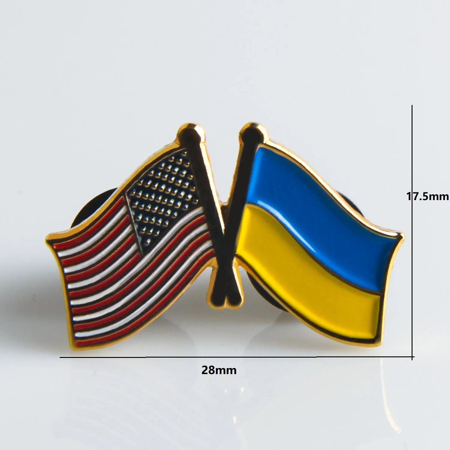 Ukraine & US Crossed Flag Pin