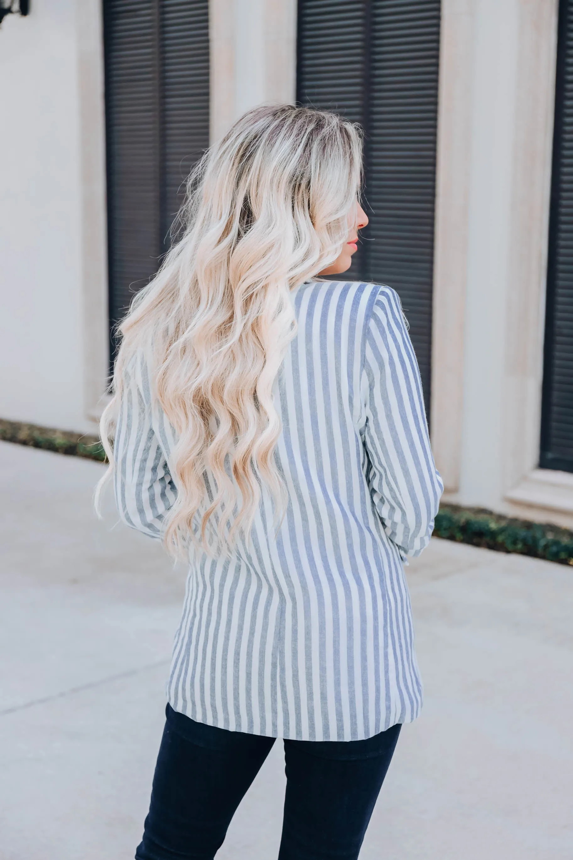 Upstate Striped Blazer - Blue