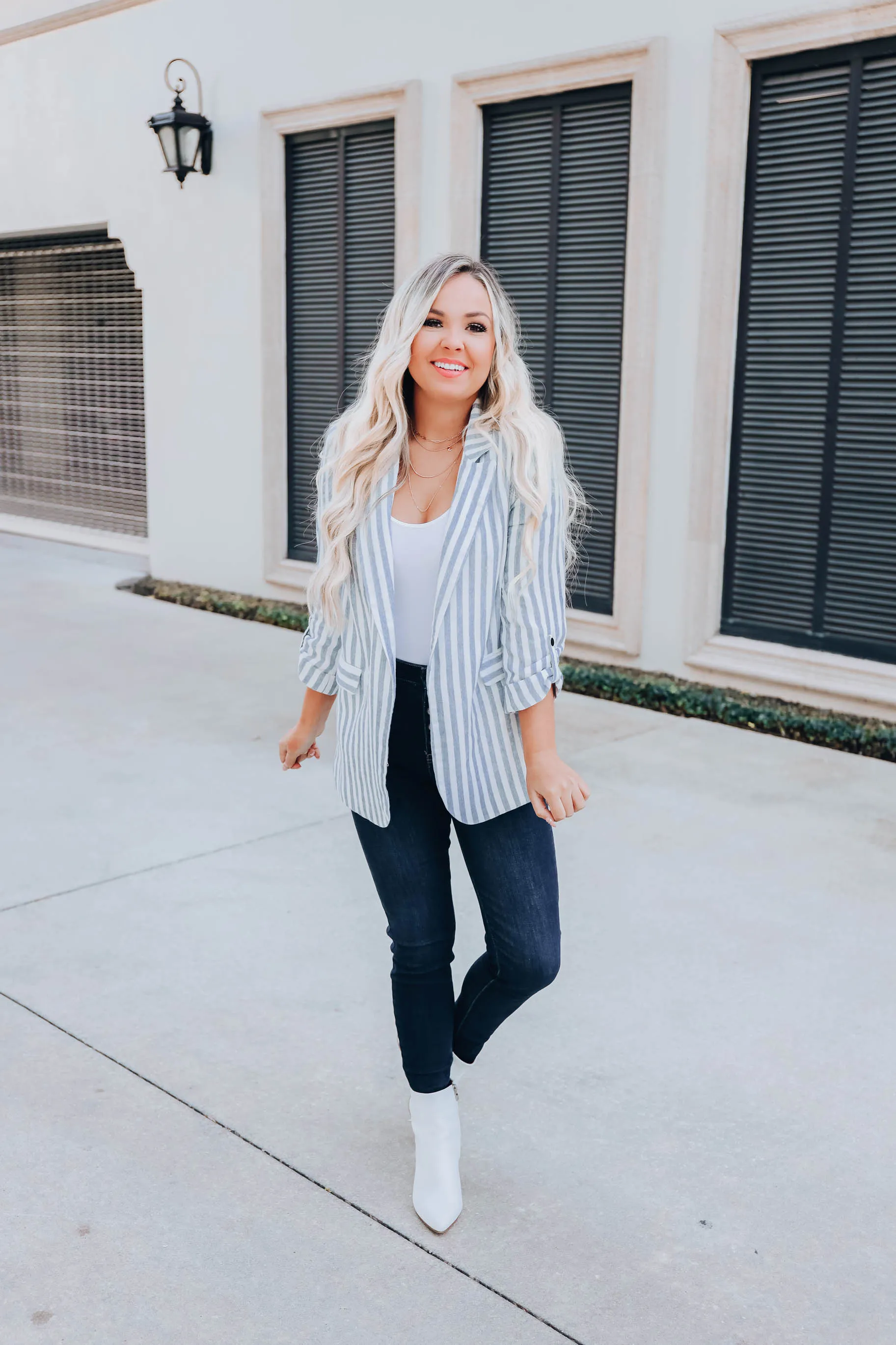 Upstate Striped Blazer - Blue