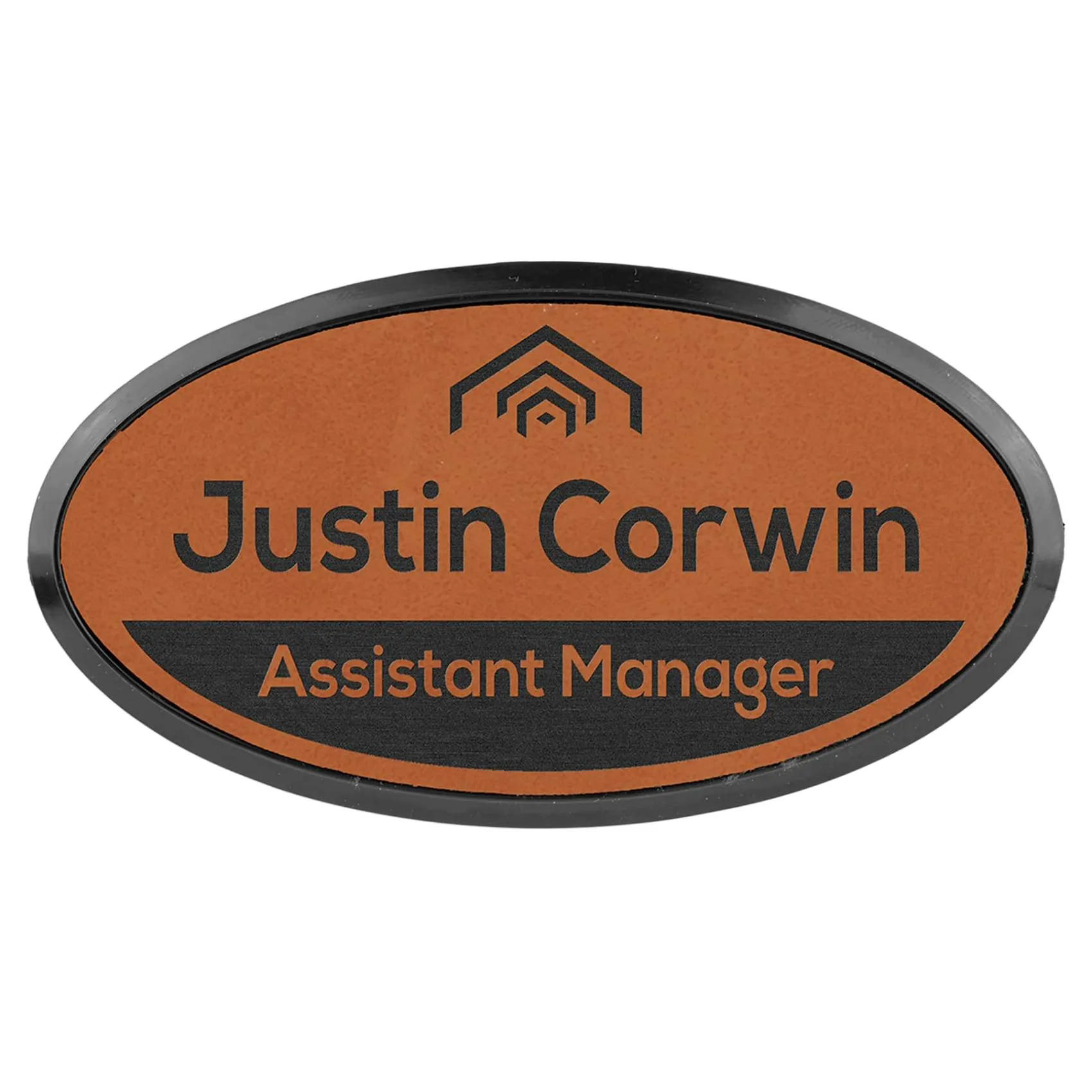 Vegan Leather Badge - Framed