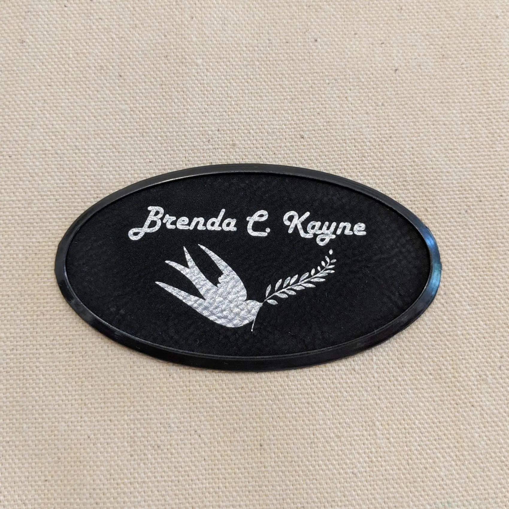 Vegan Leather Badge - Framed