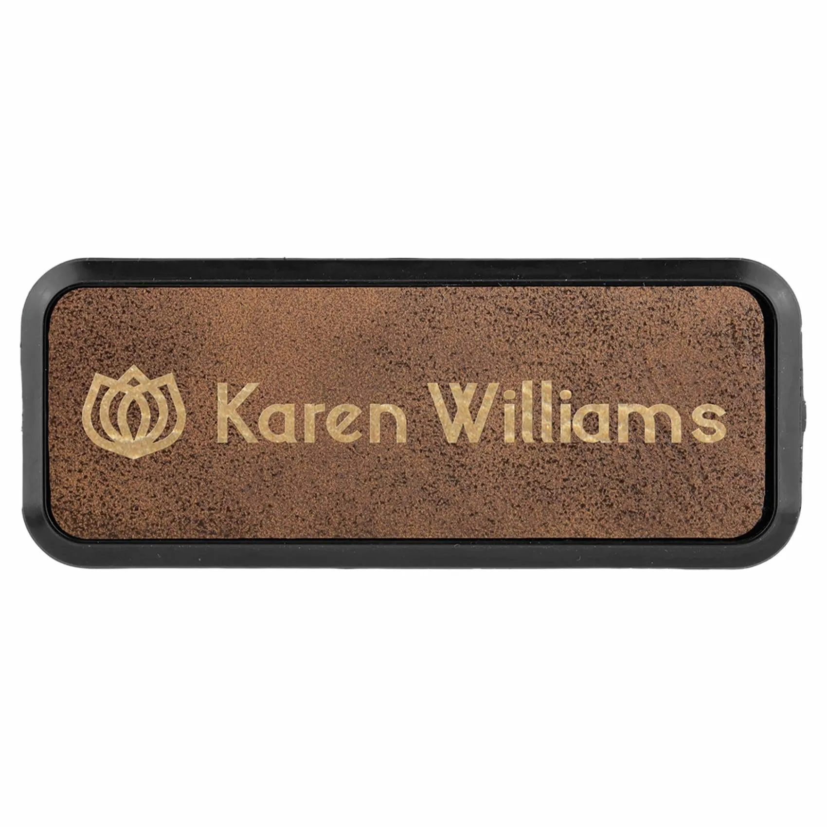 Vegan Leather Badge - Framed