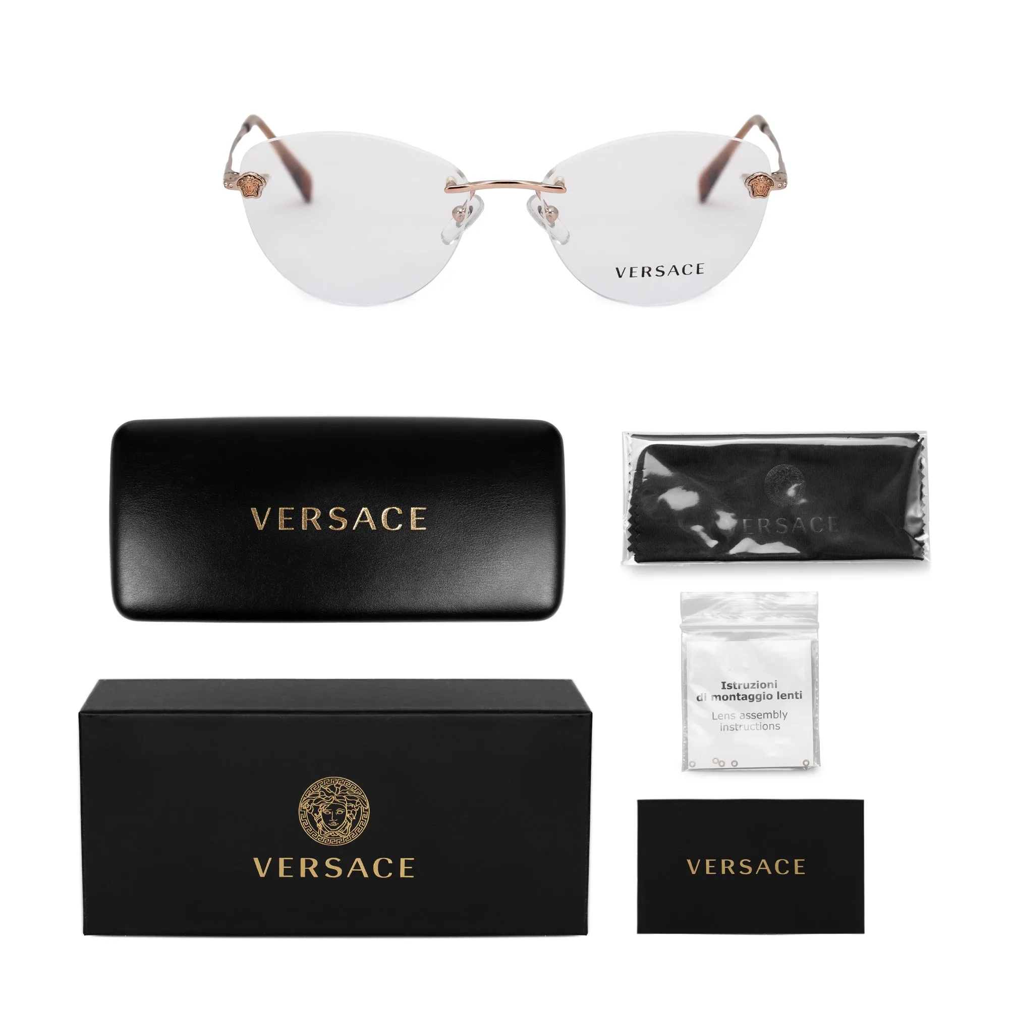 Vercace Cat Eye Optical Glasses VE1248B 1052 54