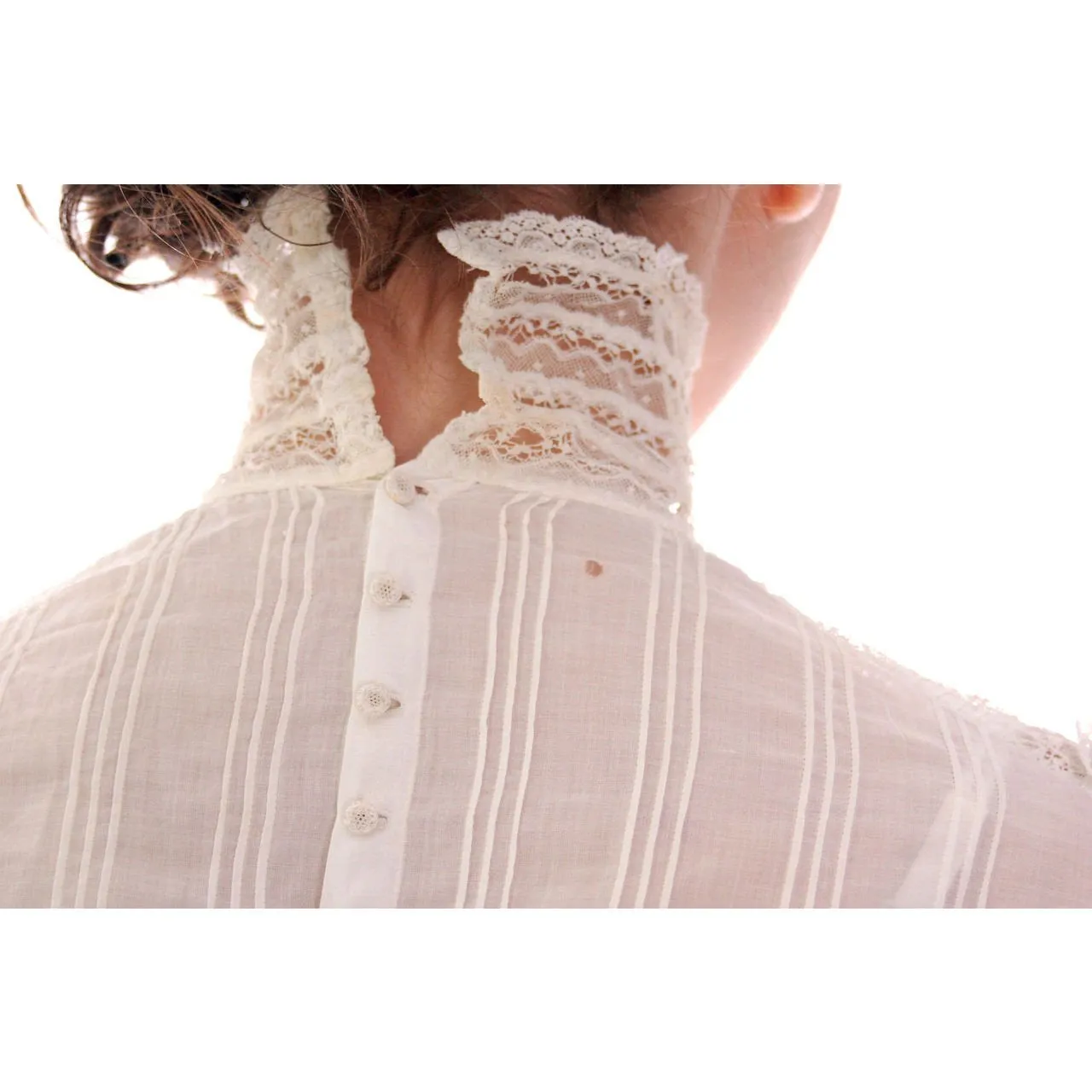Victorian White Lawn  Lace Fancy Ladies Summer/Wedding  Dress 34-20-Free