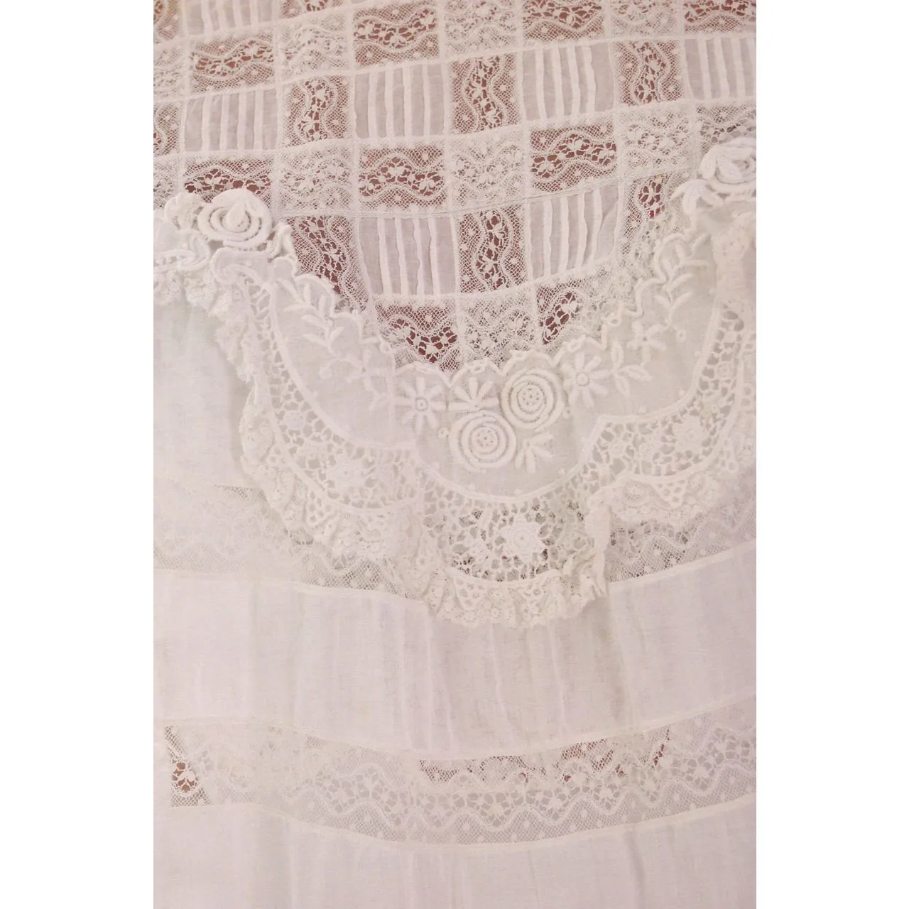Victorian White Lawn  Lace Fancy Ladies Summer/Wedding  Dress 34-20-Free