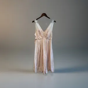 Vintage 1950s Vanity Fair 36 Nightgown Pale Pink Lace Sleeveless Floral