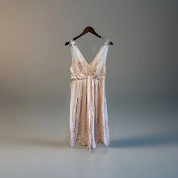 Vintage 1950s Vanity Fair 36 Nightgown Pale Pink Lace Sleeveless Floral