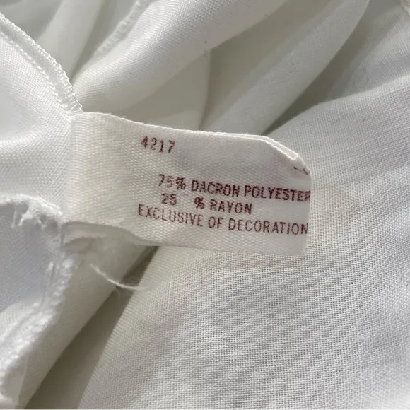 Vintage 50s Henson Kickernick White Farmhouse Lace Trimmed Full Slip Dress SZ 38