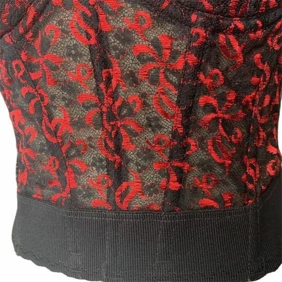 Vintage 60s JC Penney Lace Open Back Bustier 36A