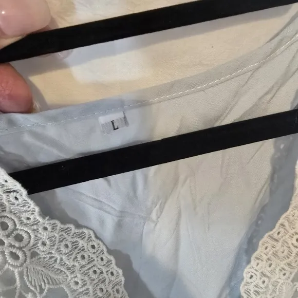 Vintage Blue Lace Bib and Trim Nightgown