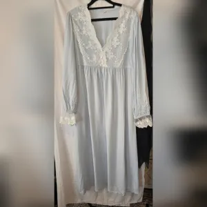 Vintage Blue Lace Bib and Trim Nightgown