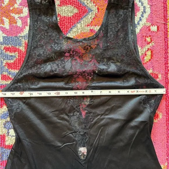 Vintage Contessa Black Lace Nylon Slip Nightgown