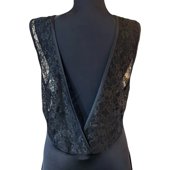Vintage Contessa Black Lace Nylon Slip Nightgown