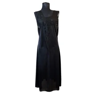 Vintage Contessa Black Lace Nylon Slip Nightgown