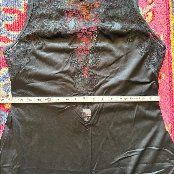 Vintage Contessa Black Lace Nylon Slip Nightgown