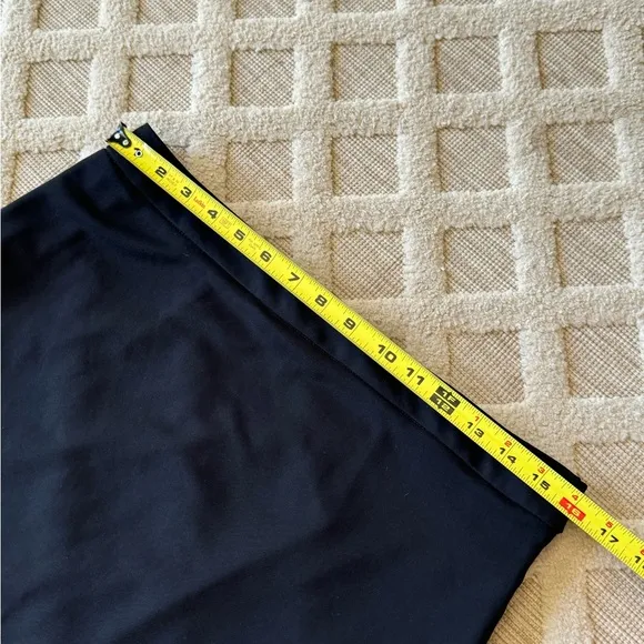 Vintage Kenneth Cole Black Jersey Knit Skirt Size M Side Slits With Lace Details