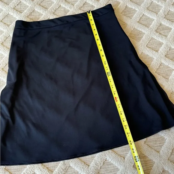 Vintage Kenneth Cole Black Jersey Knit Skirt Size M Side Slits With Lace Details