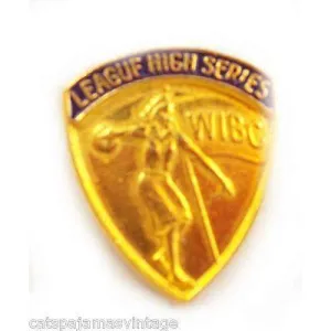 Vintage Pin WIBC Womens Bowling High Series 1950S