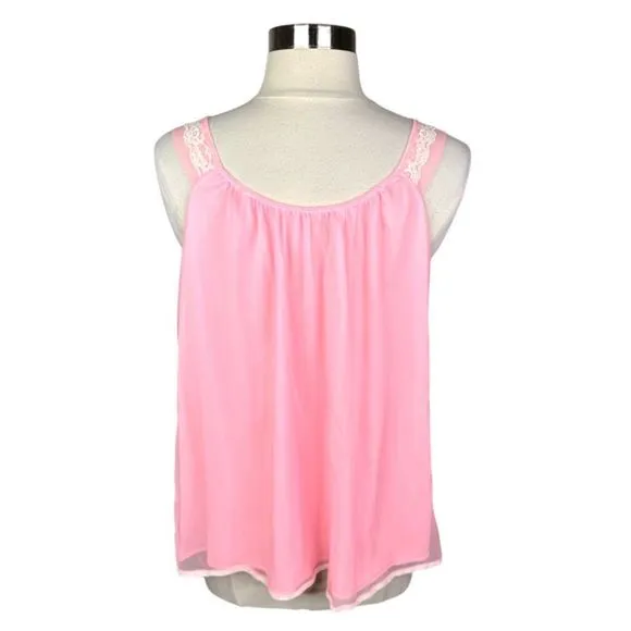 Vintage Pink Lace Nightie / Cami Top