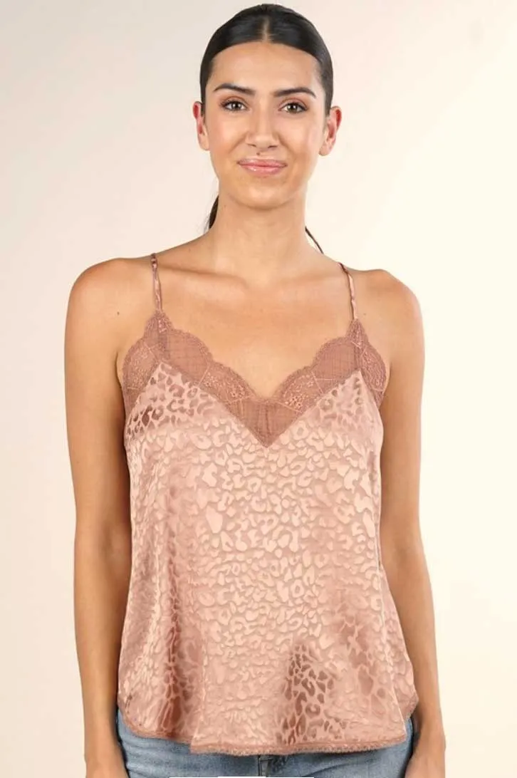Vintage Rose Lace Leopard Cami