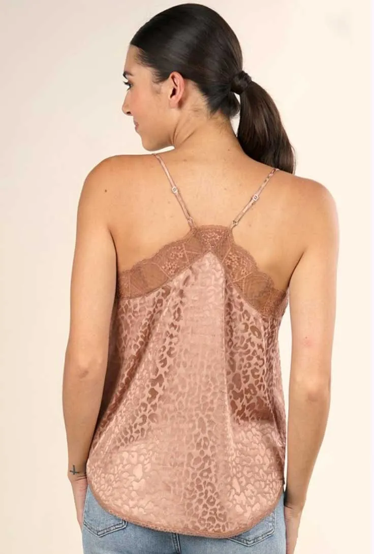 Vintage Rose Lace Leopard Cami