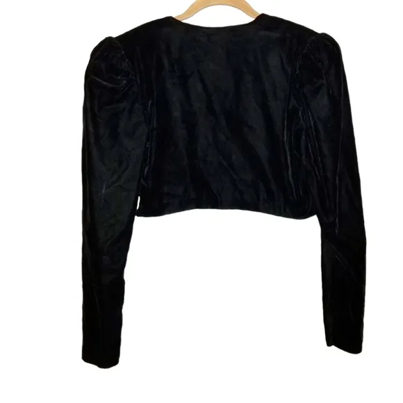 Vintage Scott McClintock Cropped Velvet Bejeweled Gold Trimmed Bolero Jacket