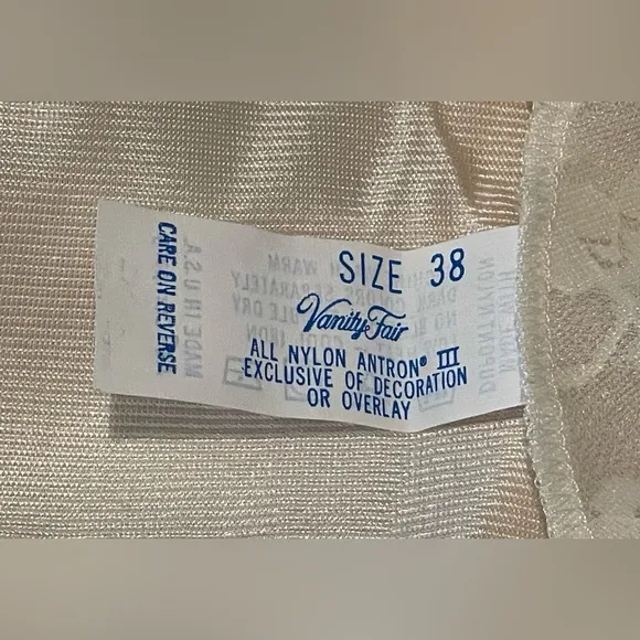 Vintage Vanity Fair Lace Slip - Made in the USA - Size: 38