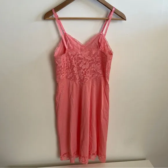 Vintage Vanity Fair Pink Lace Slip Dress