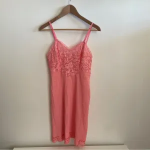 Vintage Vanity Fair Pink Lace Slip Dress