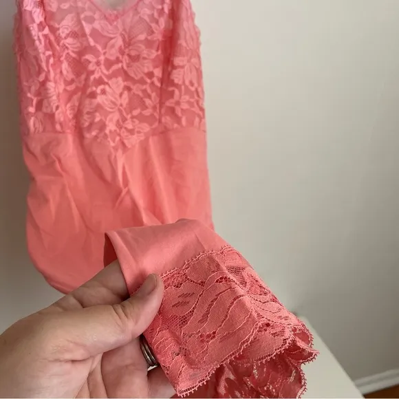 Vintage Vanity Fair Pink Lace Slip Dress
