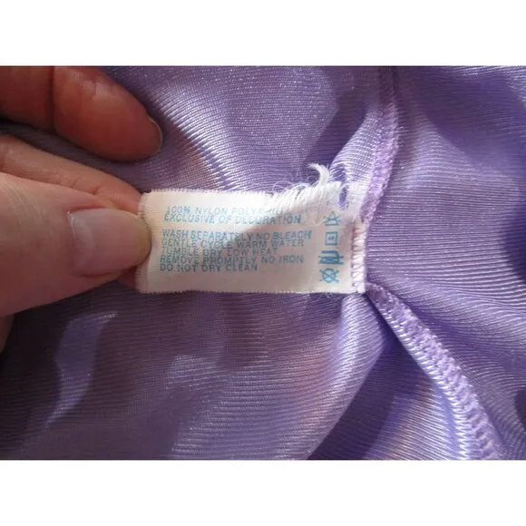Vintage Vassarette Lavender Nightgown Ladies L Lace Nylon USA Made