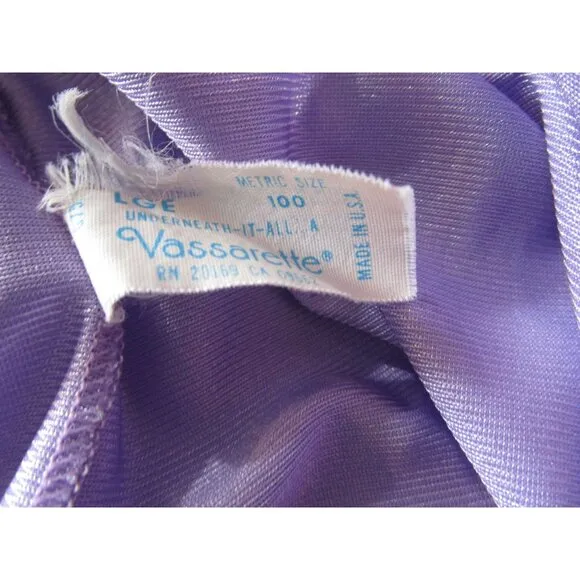 Vintage Vassarette Lavender Nightgown Ladies L Lace Nylon USA Made