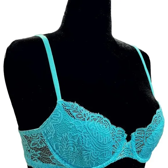 Vintage Victoria's Secret Very Sexy Pushup Without Padding Bra | Turquoise | 36B