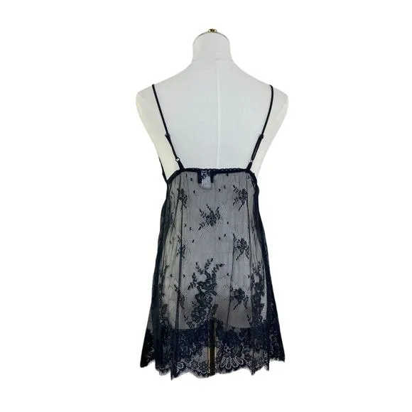 Vintage Y2K Frederick’s of Hollywood Witchy Black Lace Babydoll Lingerie Size L
