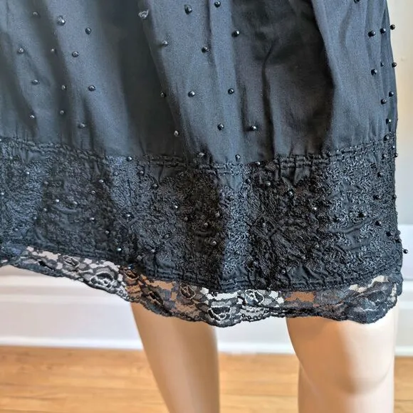 Vintage Y2K WDNY Mini Skirt Beaded Pleated Coquette Whimsygoth Plus Size 14