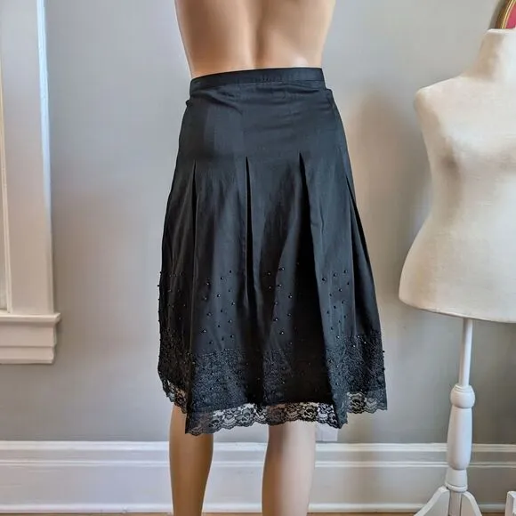 Vintage Y2K WDNY Mini Skirt Beaded Pleated Coquette Whimsygoth Plus Size 14