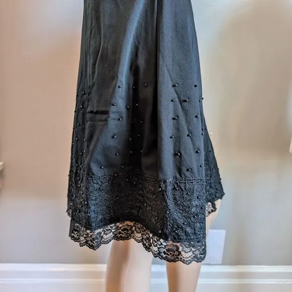 Vintage Y2K WDNY Mini Skirt Beaded Pleated Coquette Whimsygoth Plus Size 14
