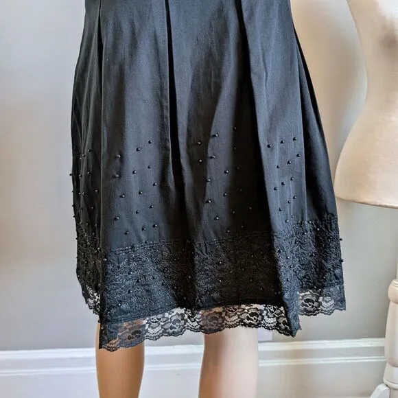 Vintage Y2K WDNY Mini Skirt Beaded Pleated Coquette Whimsygoth Plus Size 14