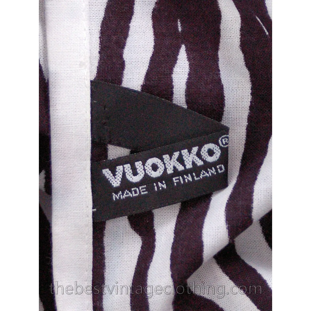 Vuokko Myllynkivi  Vintage 1964 Circle Dress Abstract Black & White Print Iconic Free Size