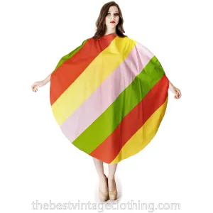 Vuokko Myllynkivi Vintage 1964 Circle Dress Colorful Print Iconic Free Size