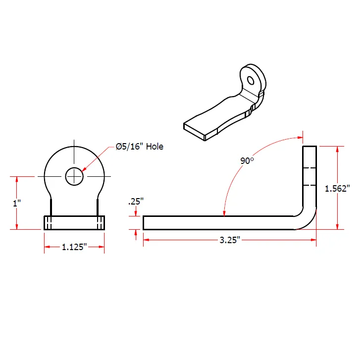 Weld On Single Hole Rear Fender Mount for Bobbers & Choppers by TC Bros.