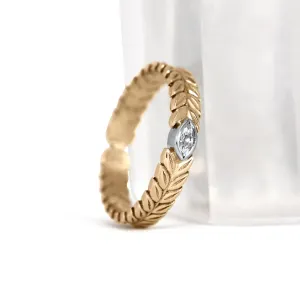 Wheat Marquise Shape Diamond Band Size 6