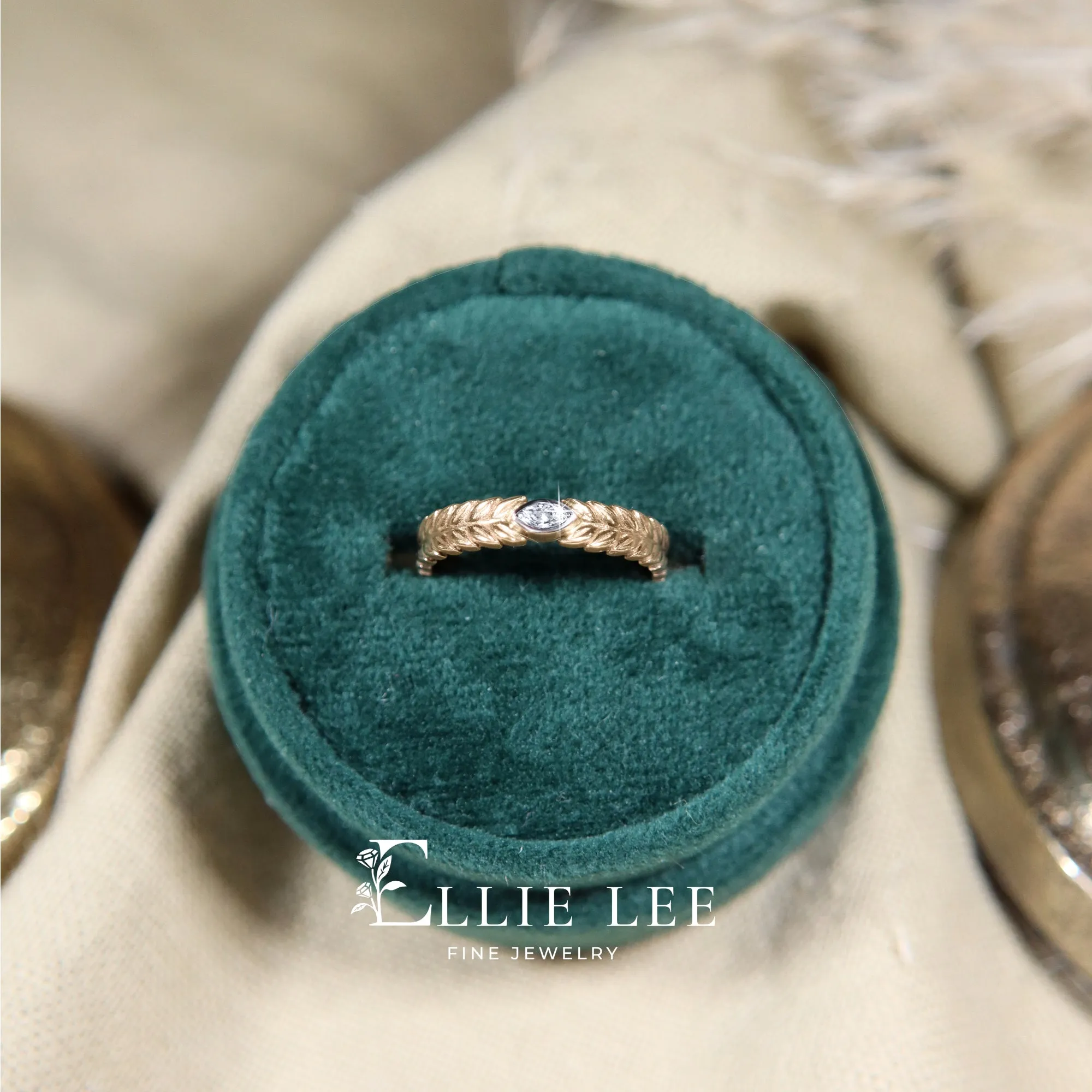 Wheat Marquise Shape Diamond Band Size 6