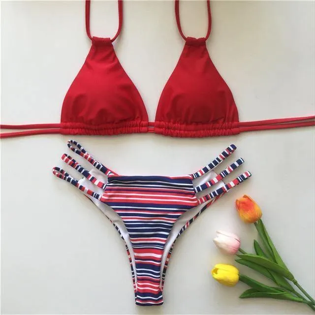 Womens Flower Prints Bikini Sexy Padded Bikini Sets Push Up Swimwear B007