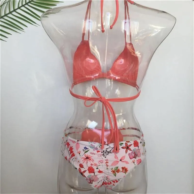 Womens Flower Prints Bikini Sexy Padded Bikini Sets Push Up Swimwear B007
