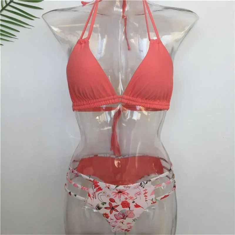 Womens Flower Prints Bikini Sexy Padded Bikini Sets Push Up Swimwear B007