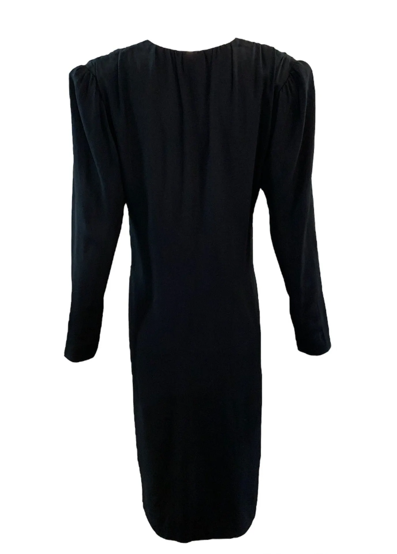 YSL Rive Gauche 80s Black Cocktail  Dress with Rhinestones