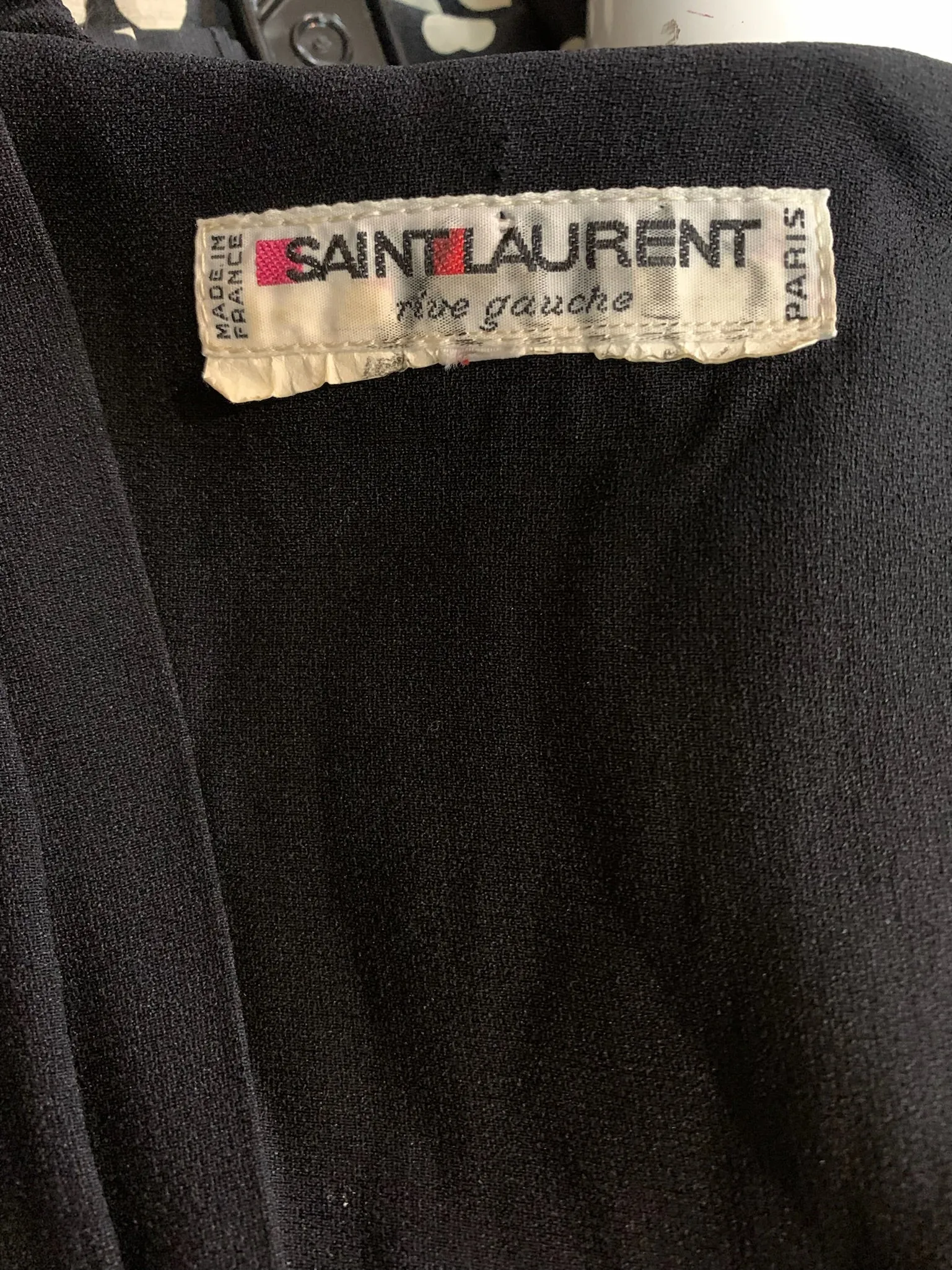 YSL Rive Gauche 80s Black Cocktail  Dress with Rhinestones
